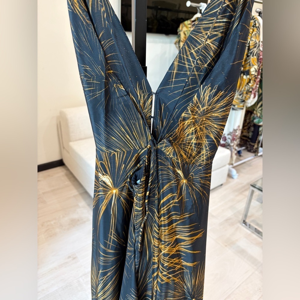 Farm Rio: Black Fireworks Sleeveless Open Back Maxi Dress - Picture 9 of 14